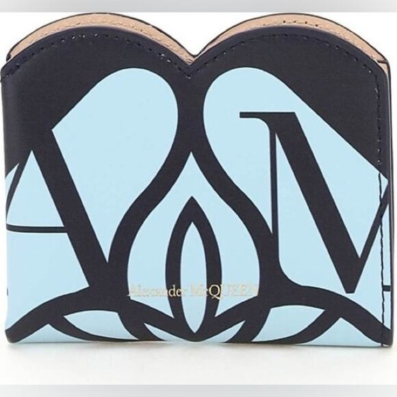 Alexander McQueen Black and Blue Leather Wallet/cardholder - Picture 1 of 7